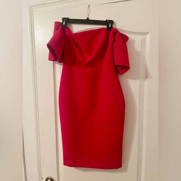 Karlie Red Dress Off the Shoulder - Picture 3 of 3